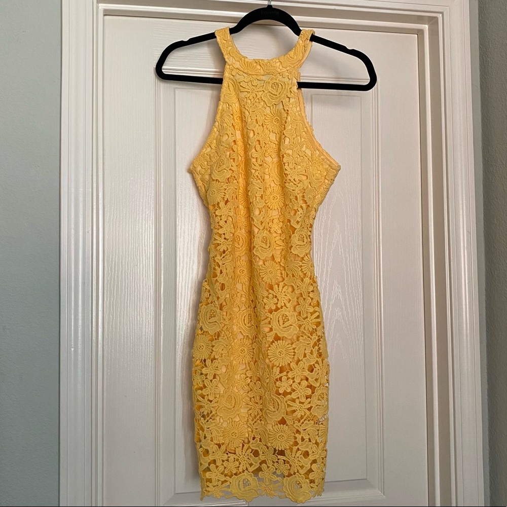 Yellow halter dress